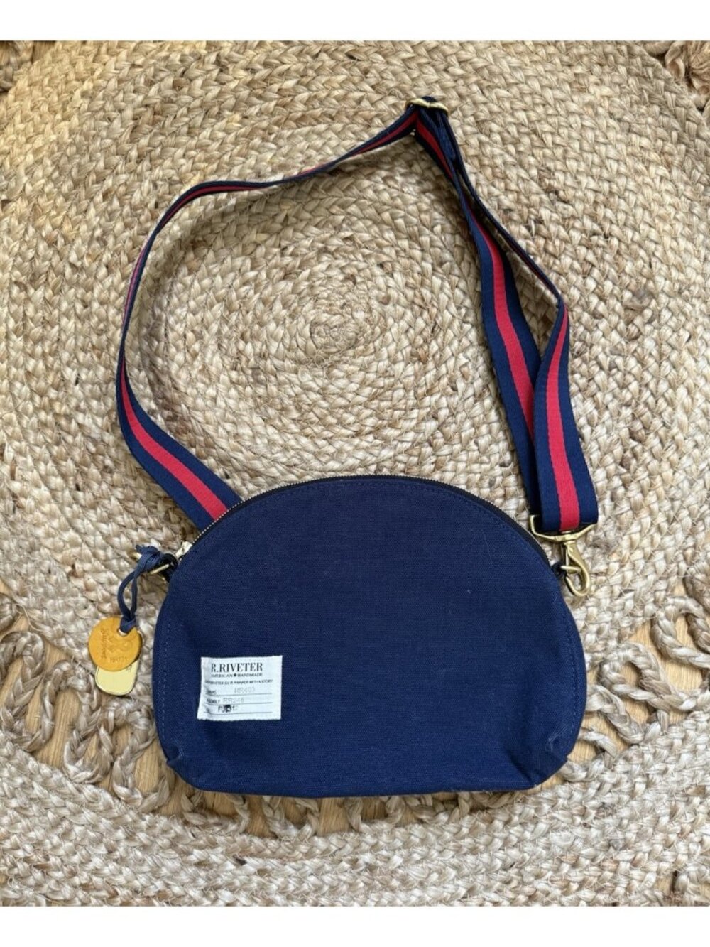 R. Riveter American Handmade The Hopper Sling Bag Canvas Denim Crossbody Retro